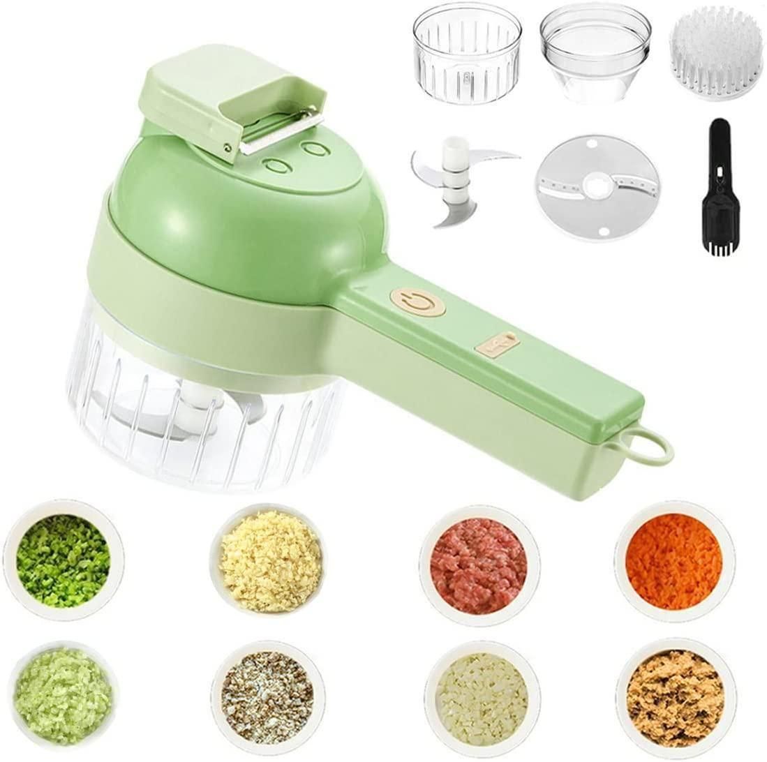 KITCHENBOTS 4-in-1 Electric Vegetable Cutter | One-Touch Chopping, Slicing & Grating